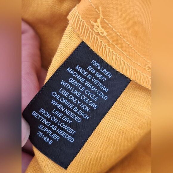 Worthhington yellow linen wide leg grop pants size 18W - Picture 5 of 9